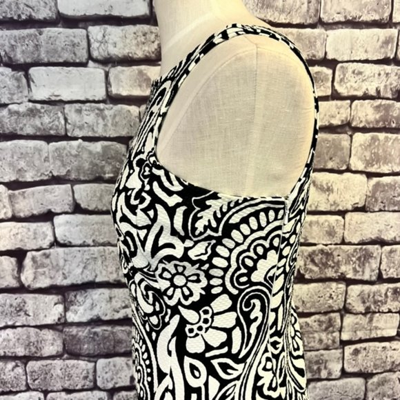 Banana Republic Black & White Sleeveless Fully Lined Dress Size 4 - Picture 5 of 8